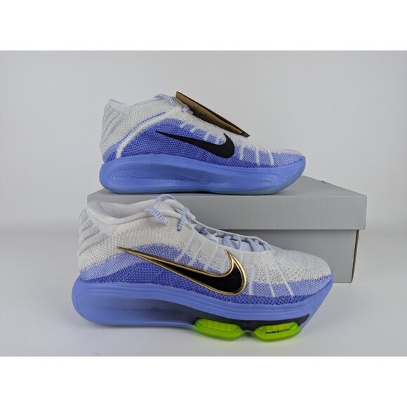 Nike G.T. Hustle 3 Basketball Shoes White Blue Black Volt Men's Size 8 NIB